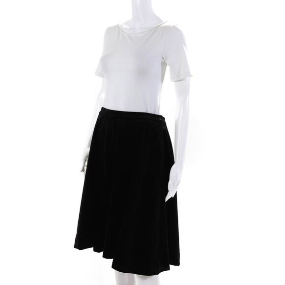 Bella Lois Women's Zip Closure Flare Lined Midi Skirt Black Size 44 - Picture 2 of 6